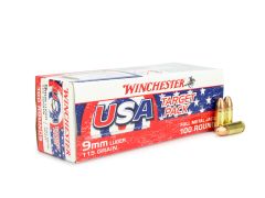 Winchester USA Target Pack 9mm for Sale, Buy 9mm Ammo, Best Price 9mm FMJ, Winchester USA 9mm Reviews, Target Shooting 9mm Ammo, Bulk 9mm Ammunition, Ammunition Depot