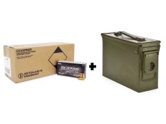 Blazer Brass 9mm 115 Gr FMJ (Case) W/ Heavy Duty Ammo Can