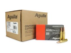 Aguila, 243 Win, boat tail, soft point, ammunition, rifle ammo, hunting, target shooting, Aguila ammo, 243 Winchester, 243 Win ammo, ammo depot, ammunition depot