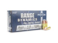 fiocchi, range dynamics, 9mm, 9mm ammo, fmj, 9mm fmj, 9mm for sale, ammo for sale, Ammunition Depot