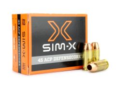 SIM-X DefenseCore 45 ACP 72 Gr Lead-Free Hollow Point