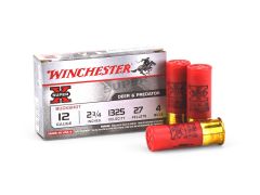 Winchester Super-X 12 Ga 2-3/4" 27 Pellet No. 4 Buck Shot Case XB124-CASE