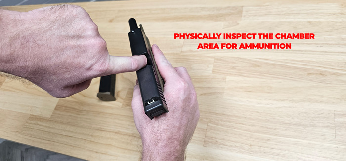 Inspecting Glock Pistol Chamber