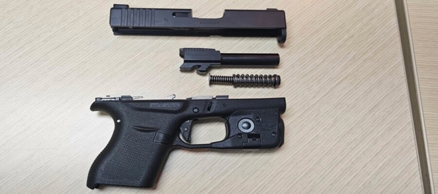 Field Stripped Glock Pistol