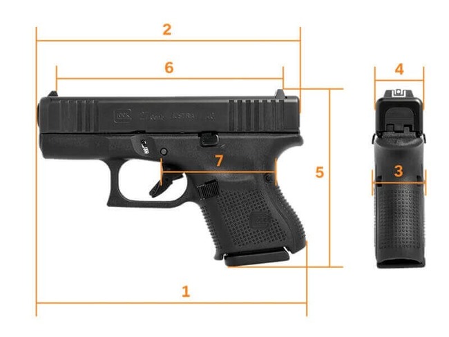 Glock 27 Gen5 Pistol Dimensions