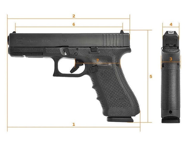 Glock 31 Gen4 Pistol Dimensions