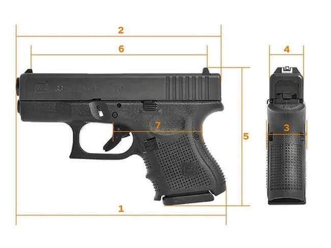 Glock 33 Gen4 Pistol Dimensions