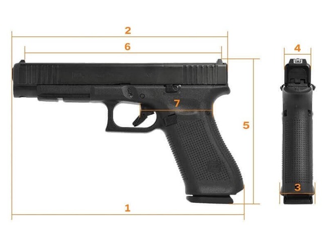 Glock 34 Gen5 MOS Dimensions