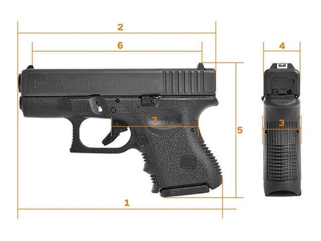 Glock 39 Gen4 Pistol Dimensions