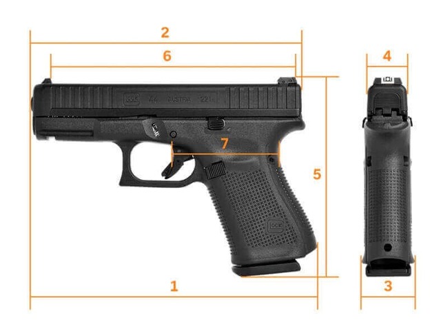 Glock 44 Pistol Dimensions