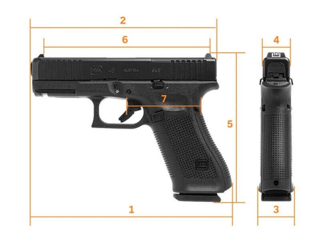 Glock 45 MOS Pistol Dimensions