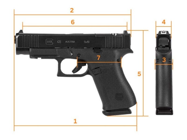 Glock 48 MOS Pistol Dimensions